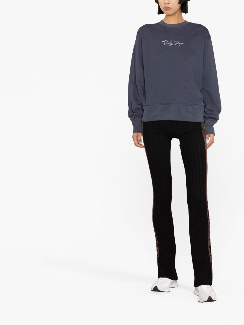 Blue Logo Print Cotton Sweatshirt