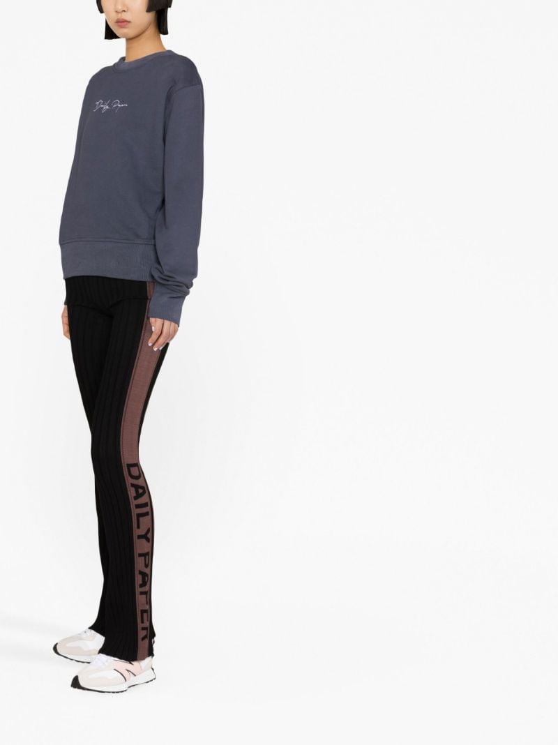 Blue Logo Print Cotton Sweatshirt