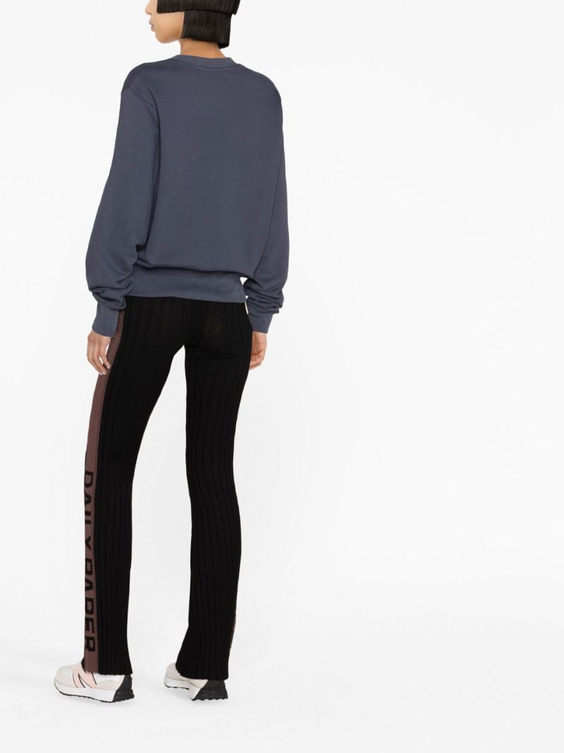 Blue Logo Print Cotton Sweatshirt