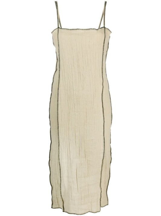 Neutral Shok Crinkled Dress