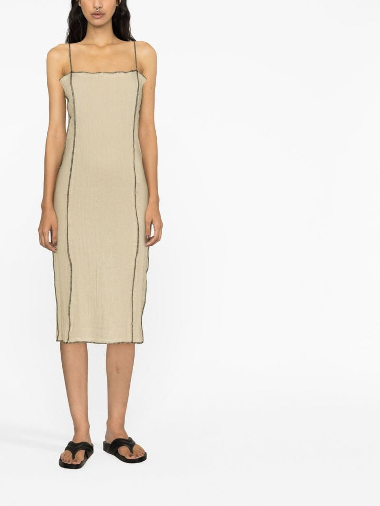 Neutral Shok Crinkled Dress