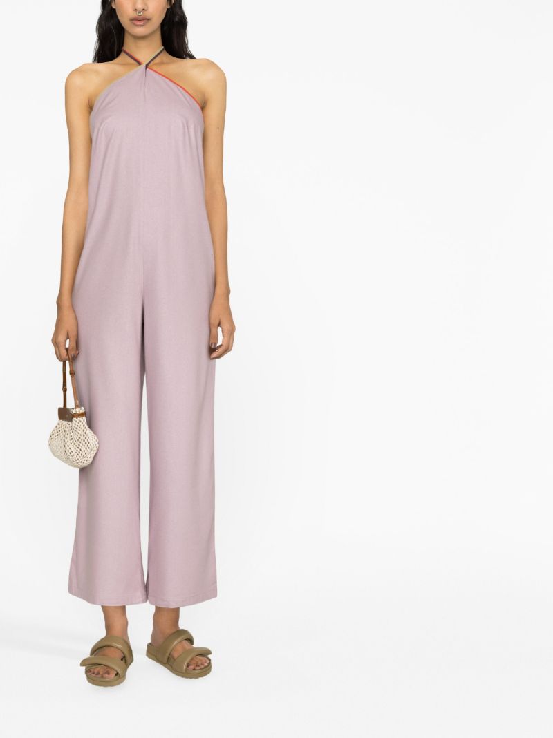Pink Mar Halterneck Silk Jumpsuit