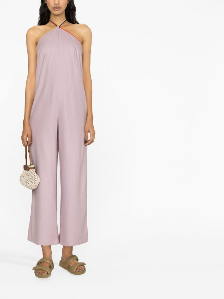 Pink Mar Halterneck Silk Jumpsuit