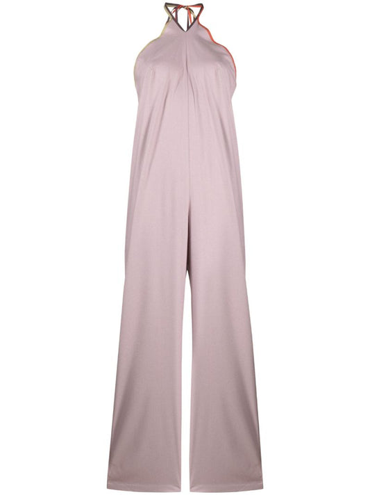 Pink Mar Halterneck Silk Jumpsuit