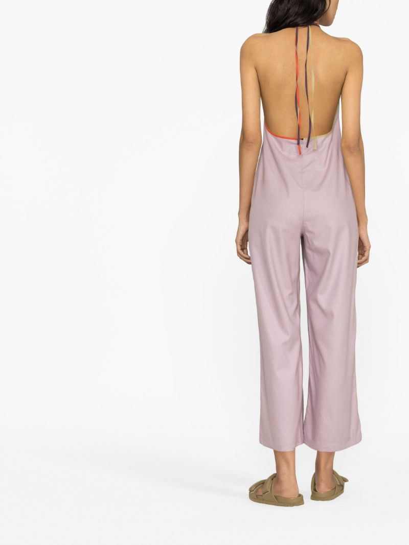 Pink Mar Halterneck Silk Jumpsuit