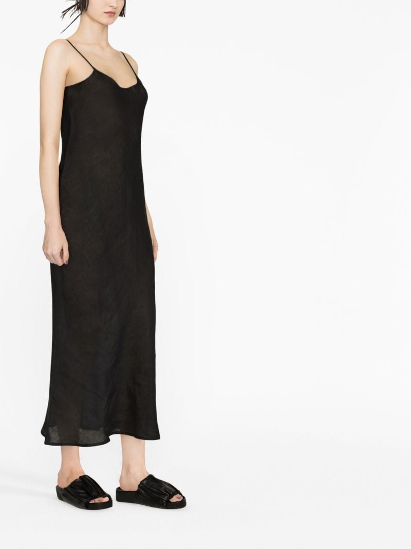 Black Dydine Linen Midi Dress