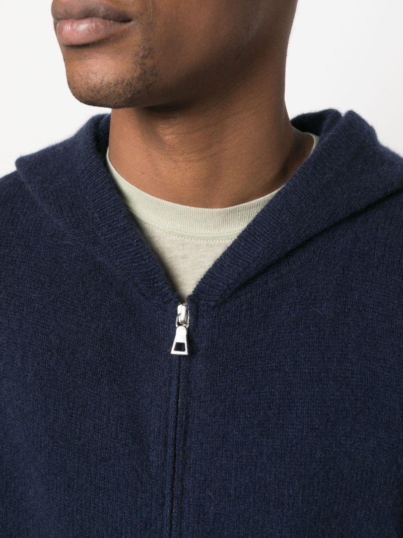 Blue Knitted Cashmere Hoodie