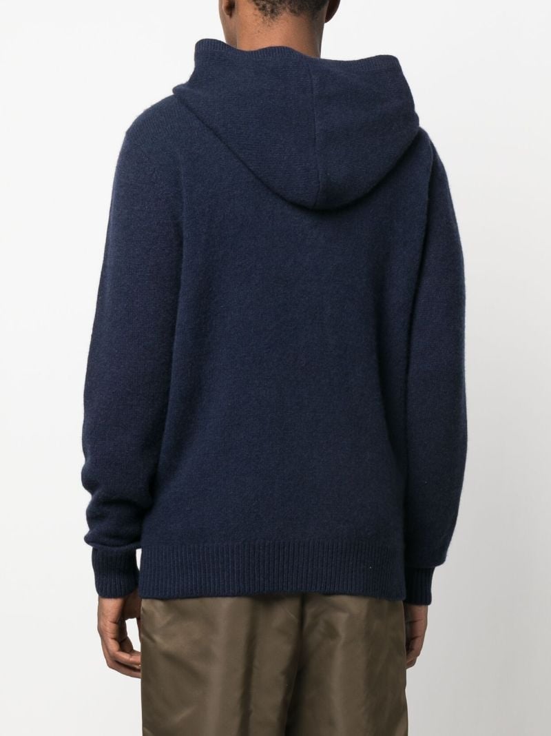Blue Knitted Cashmere Hoodie