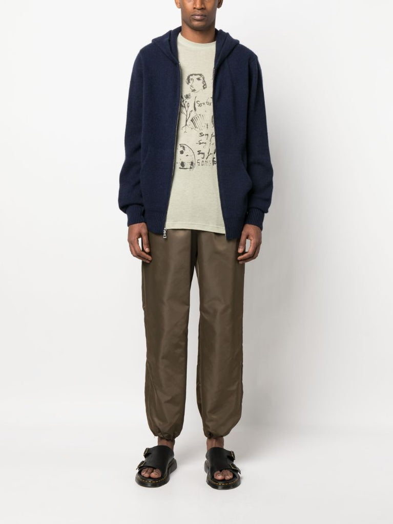 Blue Knitted Cashmere Hoodie