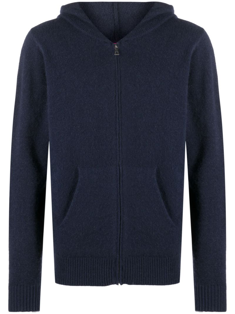 Blue Knitted Cashmere Hoodie