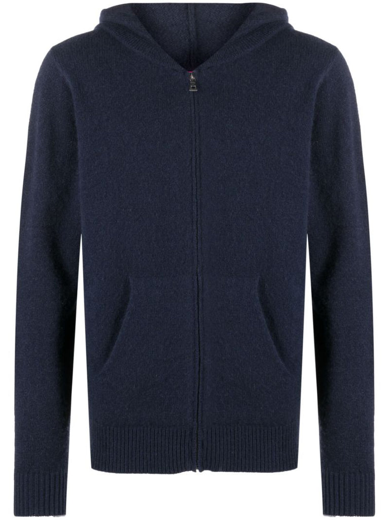 Blue Knitted Cashmere Hoodie