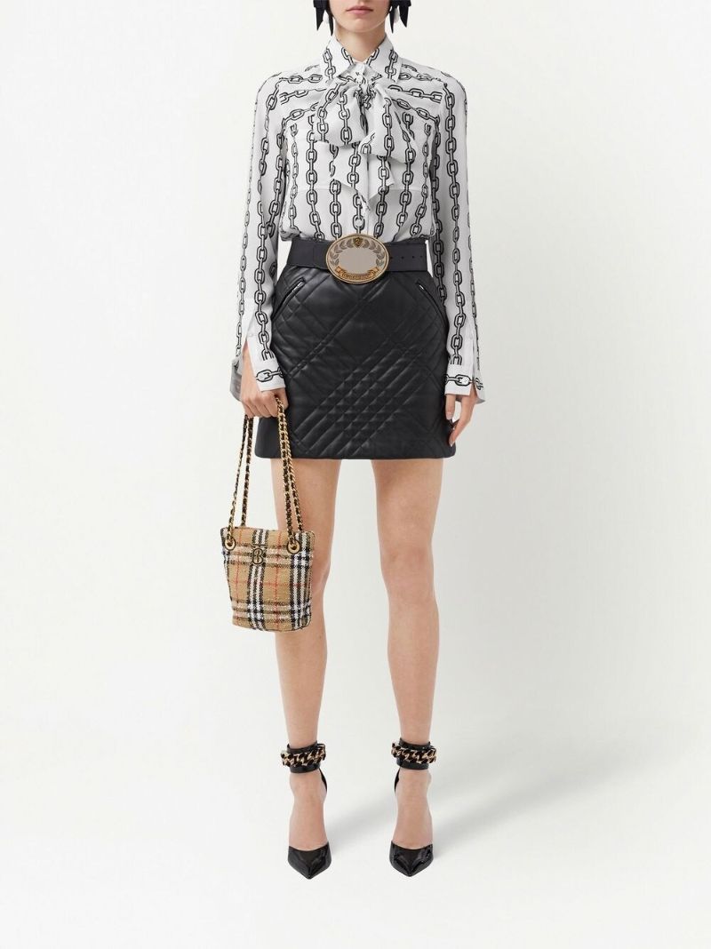 Neutral Vintage Check BouclÃ_x0083_Â© Mini Bucket Bag