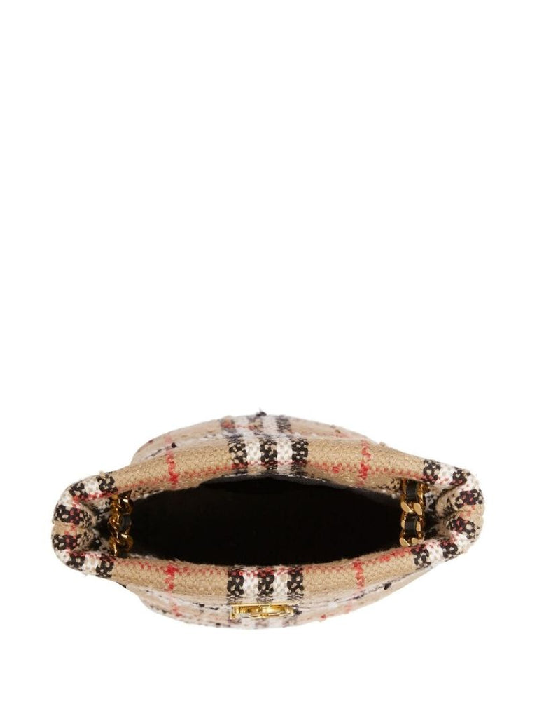 Neutral Vintage Check BouclÃ_x0083_Â© Mini Bucket Bag