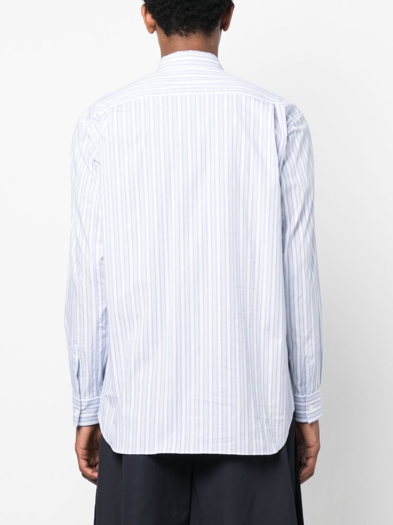 Blue Cotton Striped Patchwork Shirt
