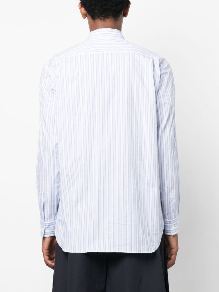 Blue Cotton Striped Patchwork Shirt