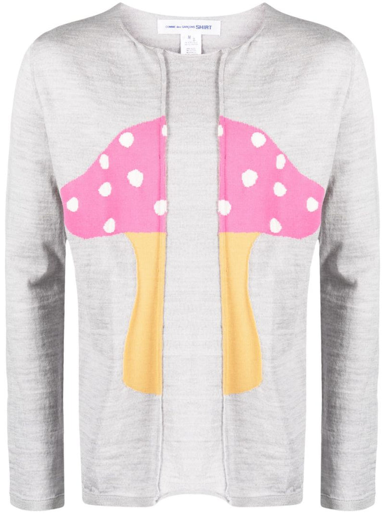 Grey Mushroom Motif Sweater