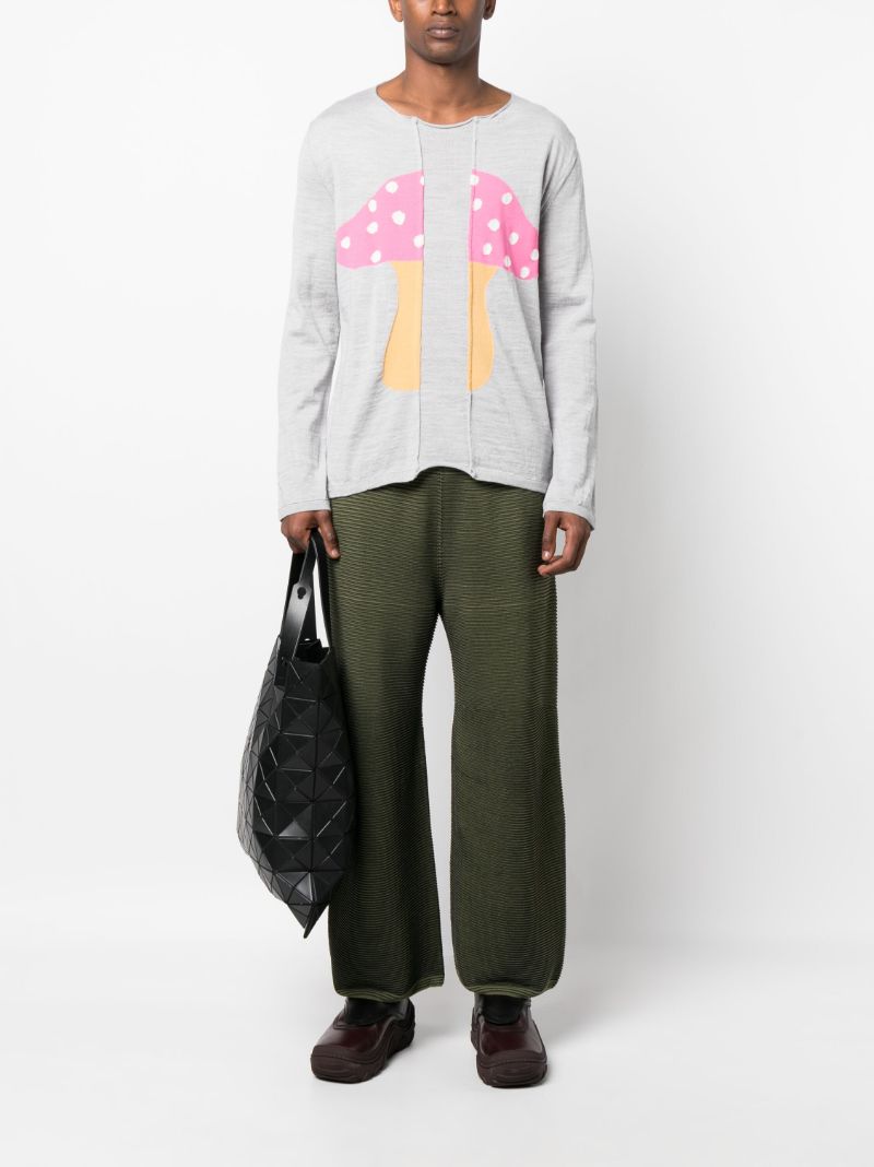Grey Mushroom Motif Sweater