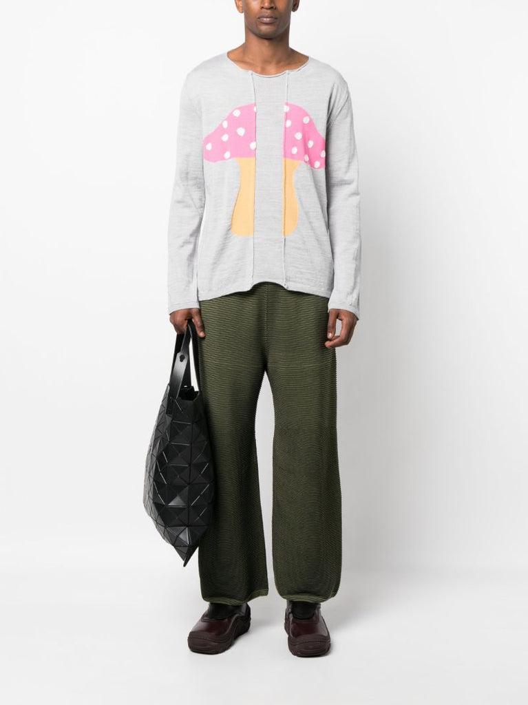 Grey Mushroom Motif Sweater