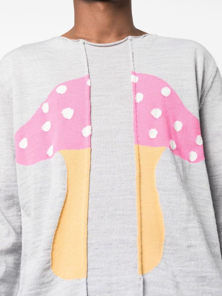 Grey Mushroom Motif Sweater