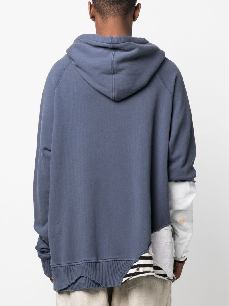 Blue Army Fragment Cotton Hoodie