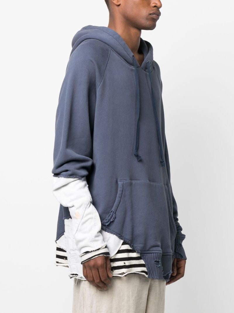 Blue Army Fragment Cotton Hoodie