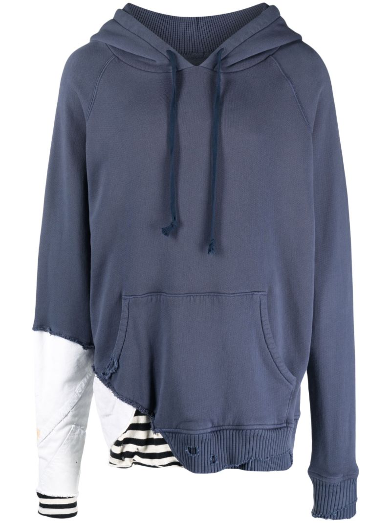Blue Army Fragment Cotton Hoodie