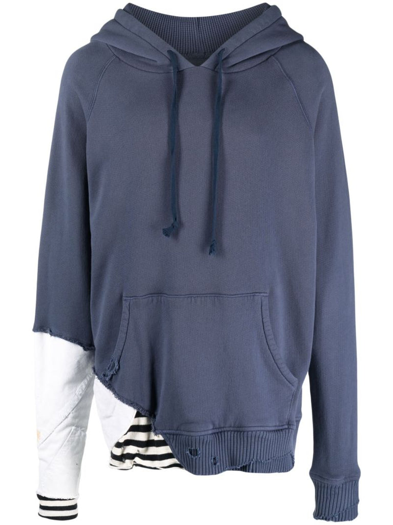 Blue Army Fragment Cotton Hoodie