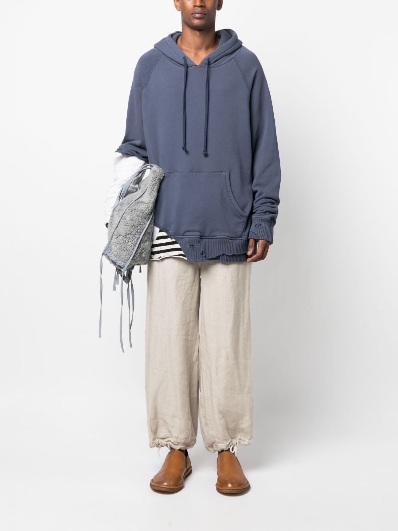 Blue Army Fragment Cotton Hoodie