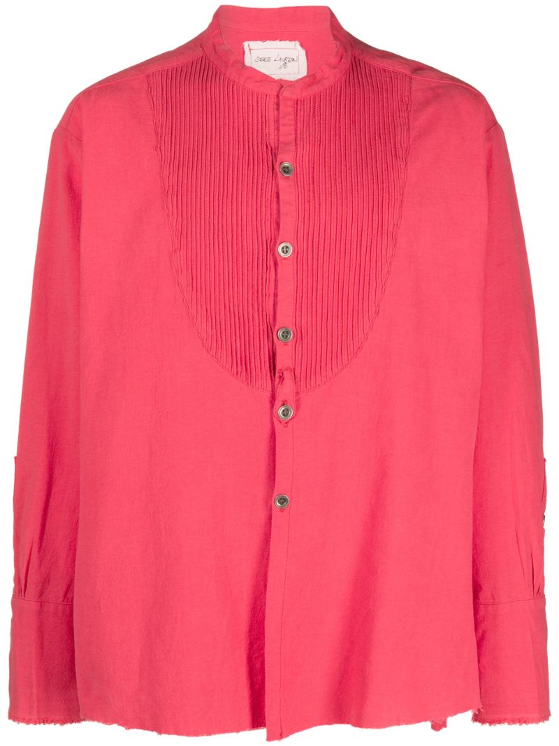Red Pleated Bib Tuxedo Shirt