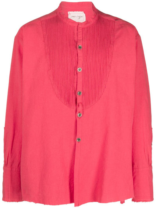 Red Pleated Bib Tuxedo Shirt