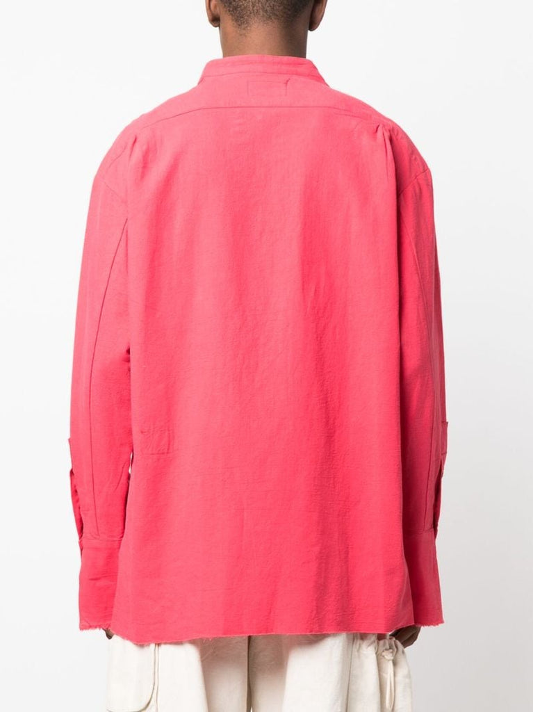 Red Pleated Bib Tuxedo Shirt