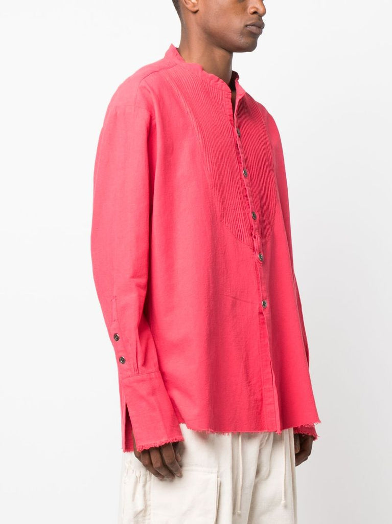 Red Pleated Bib Tuxedo Shirt