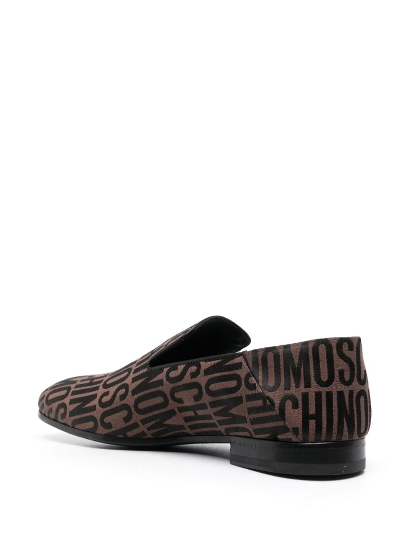Brown Logo-jacquard Loafers