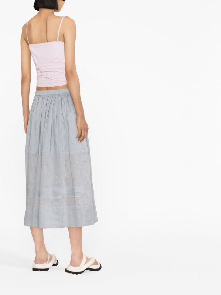 Purple Mye Ribbed Tie-front Top