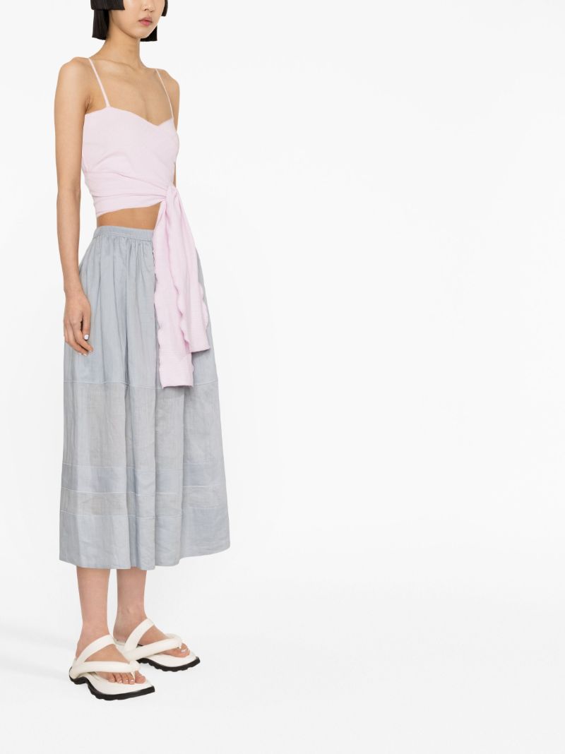 Purple Mye Ribbed Tie-front Top
