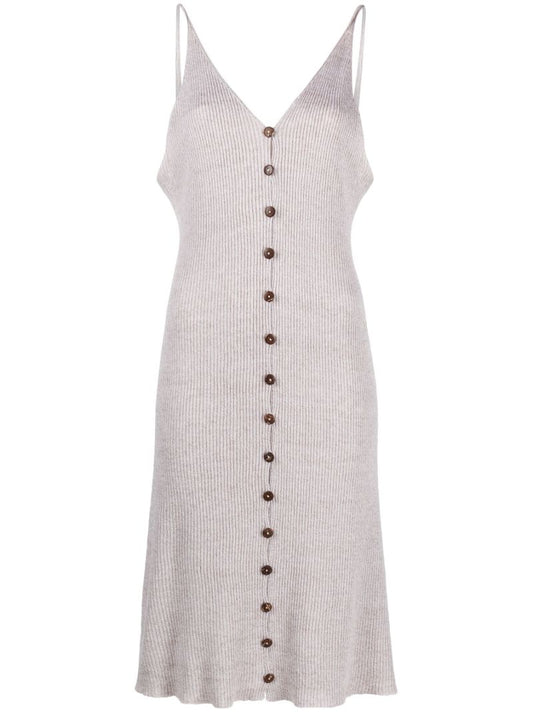 Grey Oder V-neck Dress
