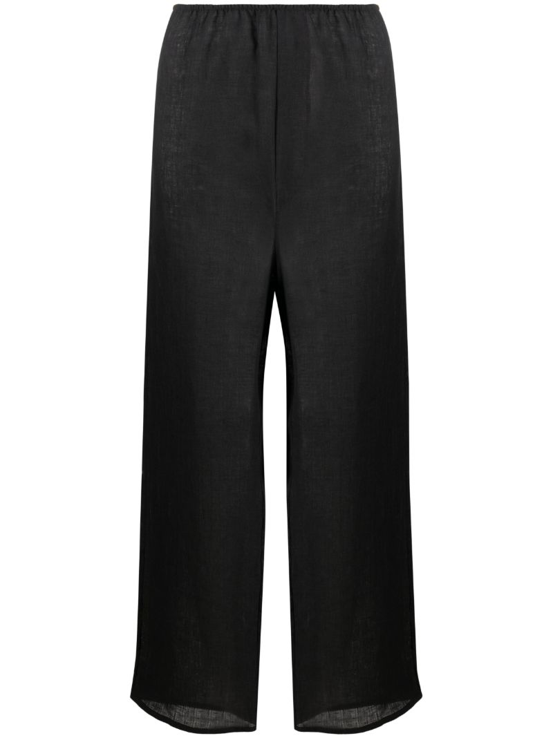 Black Domond Linen Trousers
