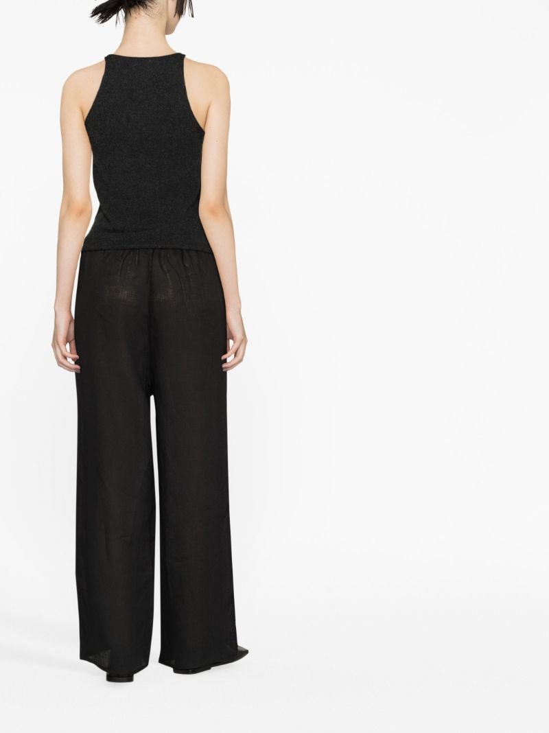 Black Domond Linen Trousers