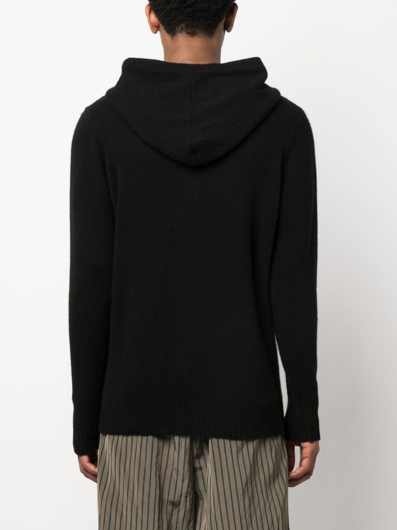 Black Knitted Cashmere Hoodie