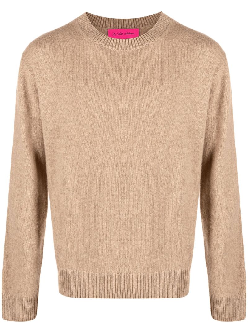 Beige Round Neck Long Sleeve Jumper