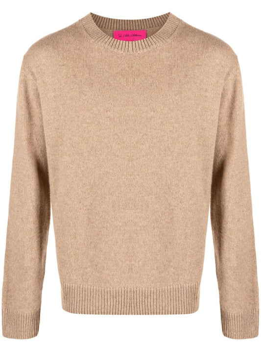 Beige Round Neck Long Sleeve Jumper
