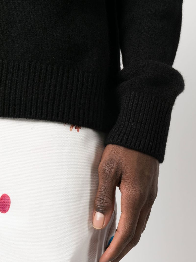 Black Round Neck Long Sleeve Top