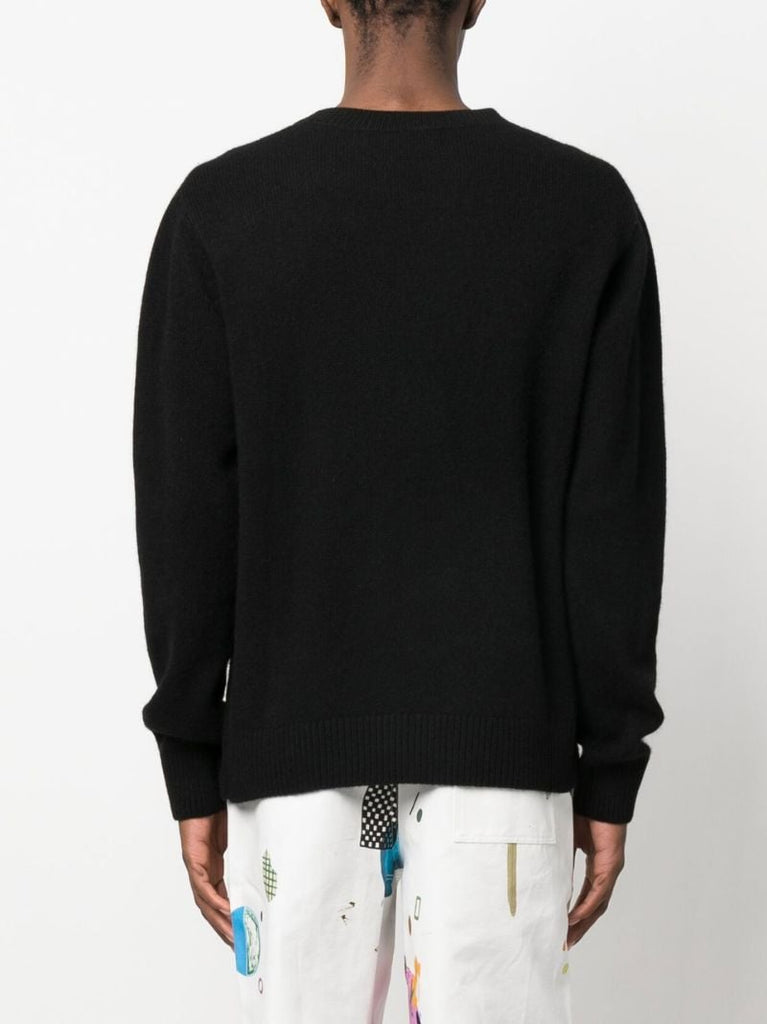 Black Round Neck Long Sleeve Top