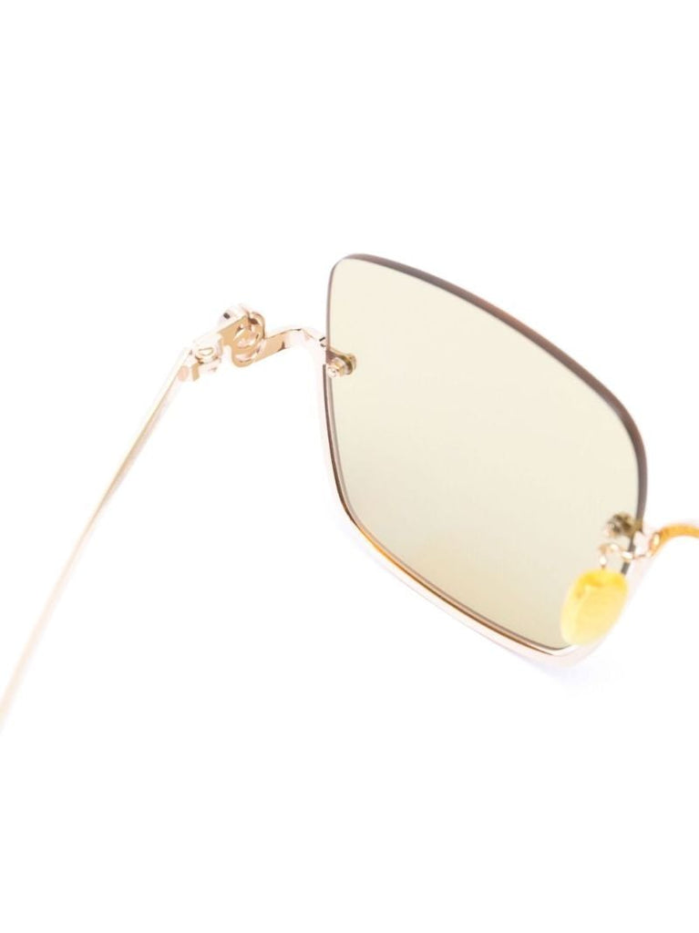 Gold-tone Oversized Square Sunglasses