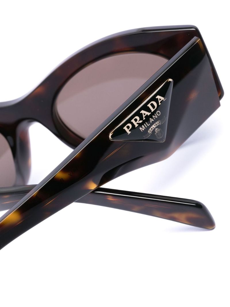 Brown Tortoise Oval Temple Sunglasses