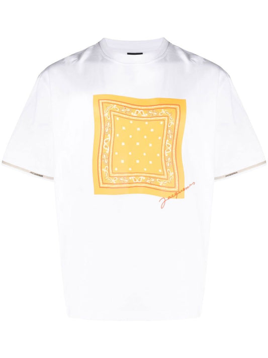 White Le Toalha Bandana Print T-shirt