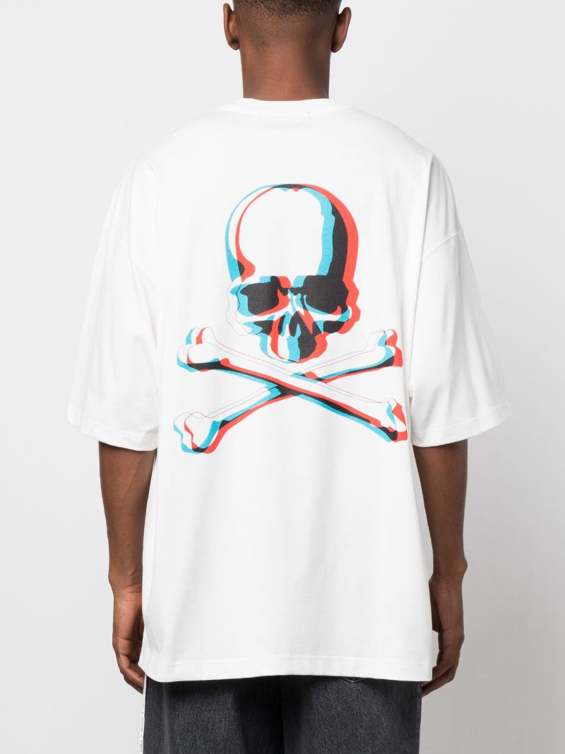 White Logo Print Cotton T-shirt