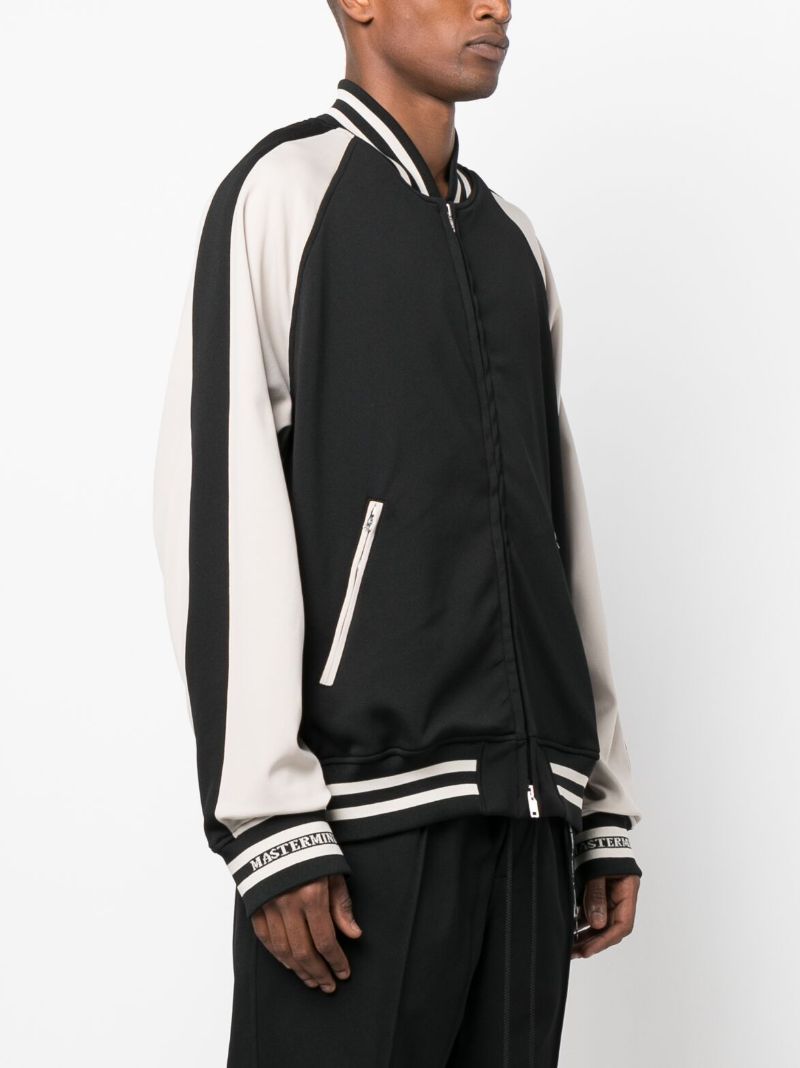 Black Skull Embroidered Bomber Jacket