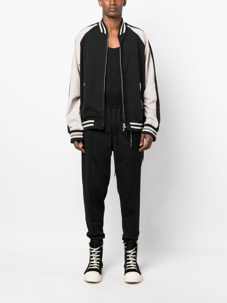 Black Skull Embroidered Bomber Jacket