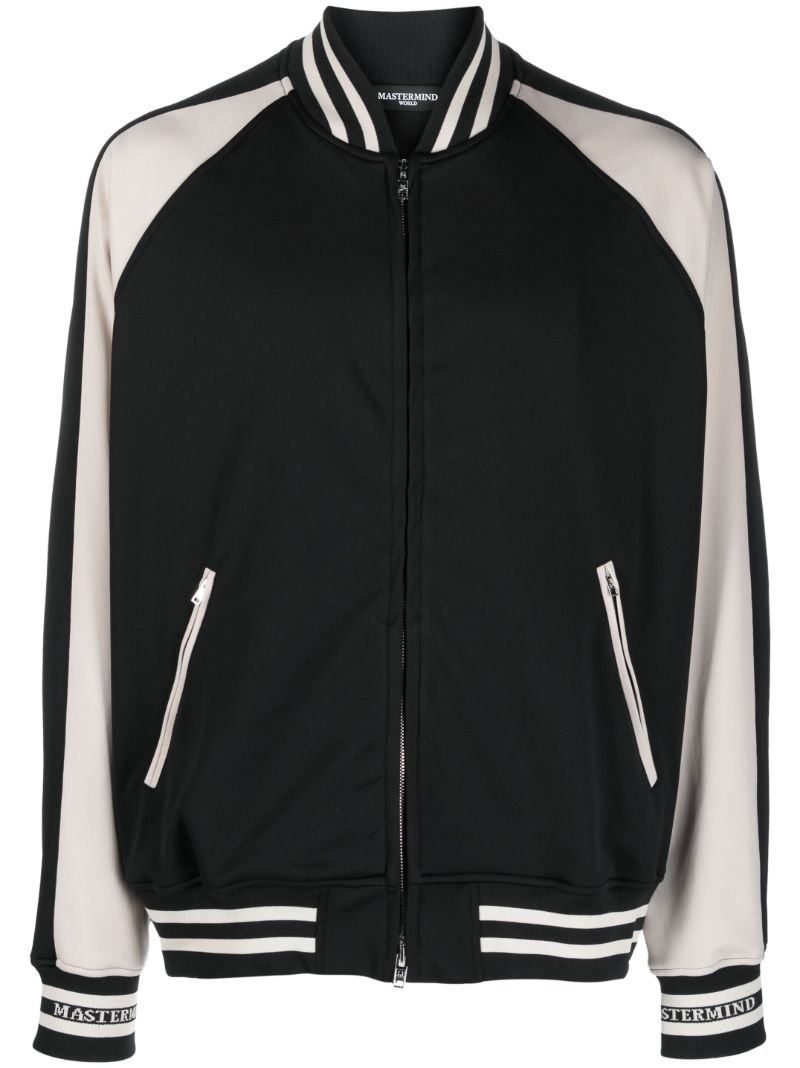 Black Skull Embroidered Bomber Jacket